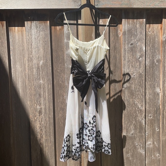 Satin Black and White Dress - Picture 4 of 6